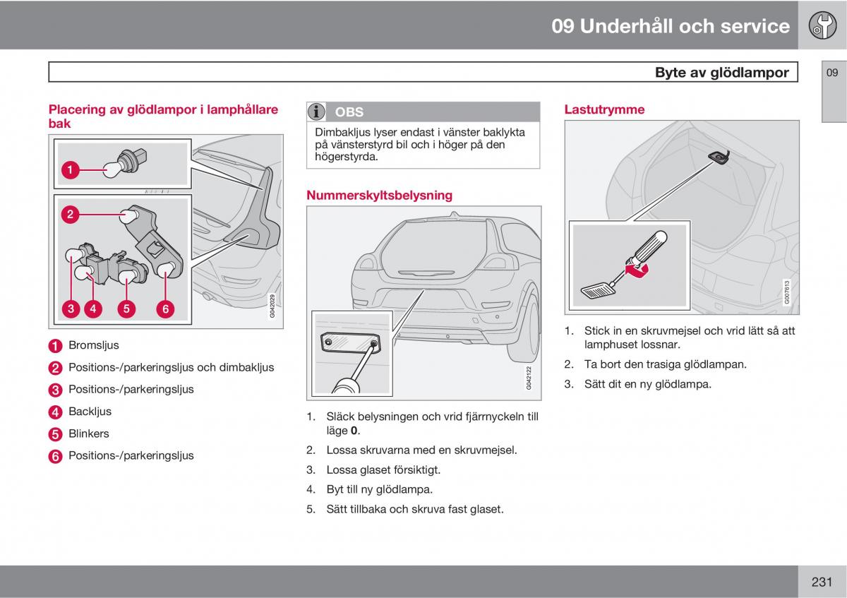 Volvo C30 instruktionsbok / page 233