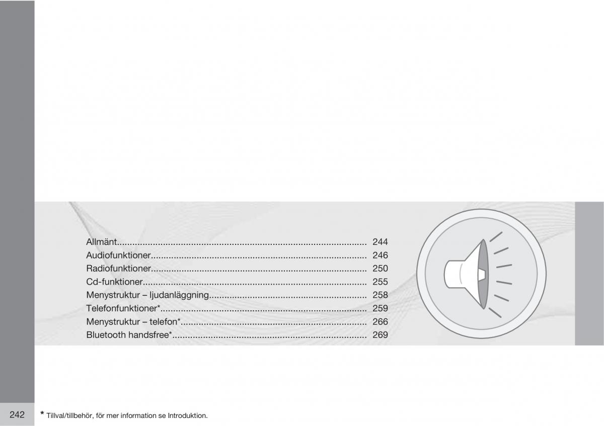 Volvo C30 instruktionsbok / page 244