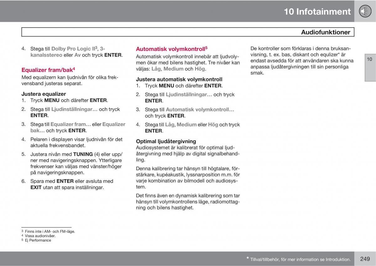 Volvo C30 instruktionsbok / page 251