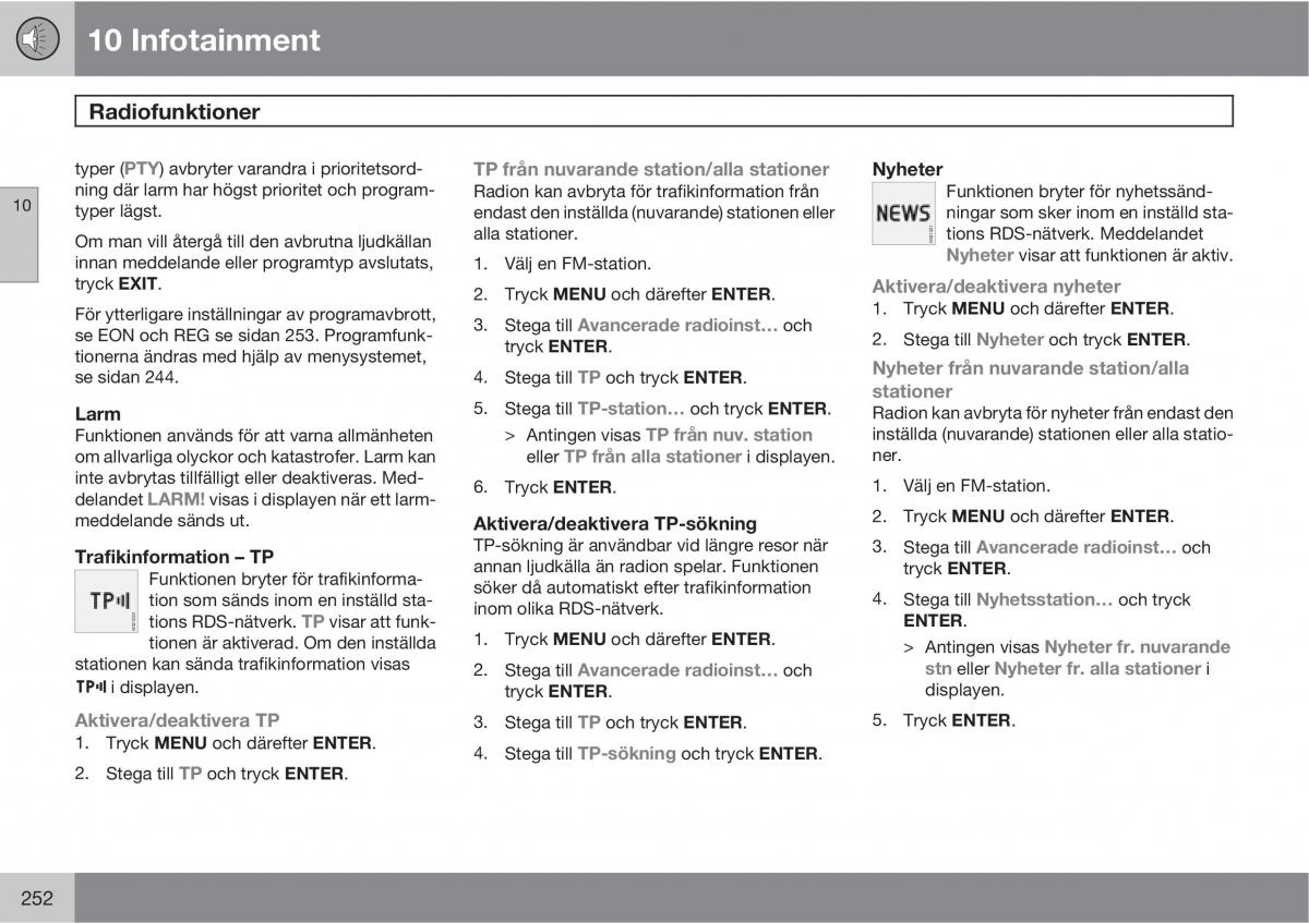 Volvo C30 instruktionsbok / page 254