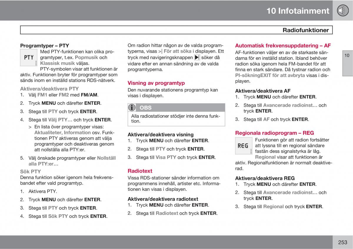 Volvo C30 instruktionsbok / page 255