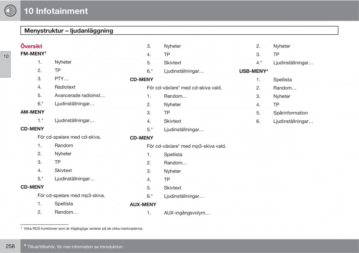 Volvo C30 instruktionsbok / page 260