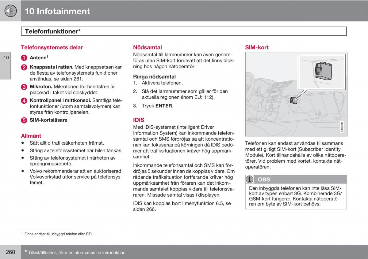 Volvo C30 instruktionsbok / page 262