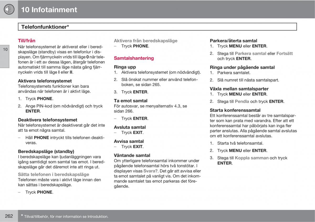 Volvo C30 instruktionsbok / page 264