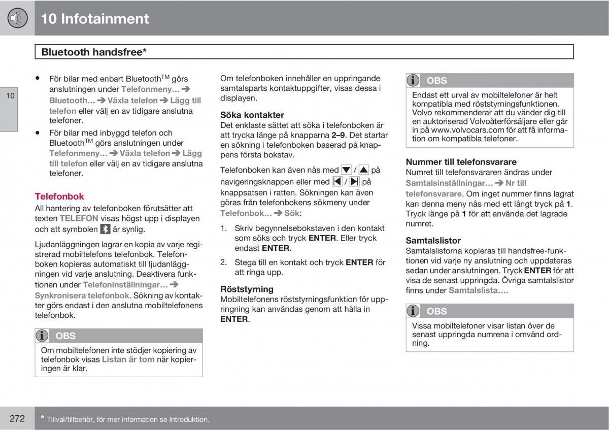 Volvo C30 instruktionsbok / page 274