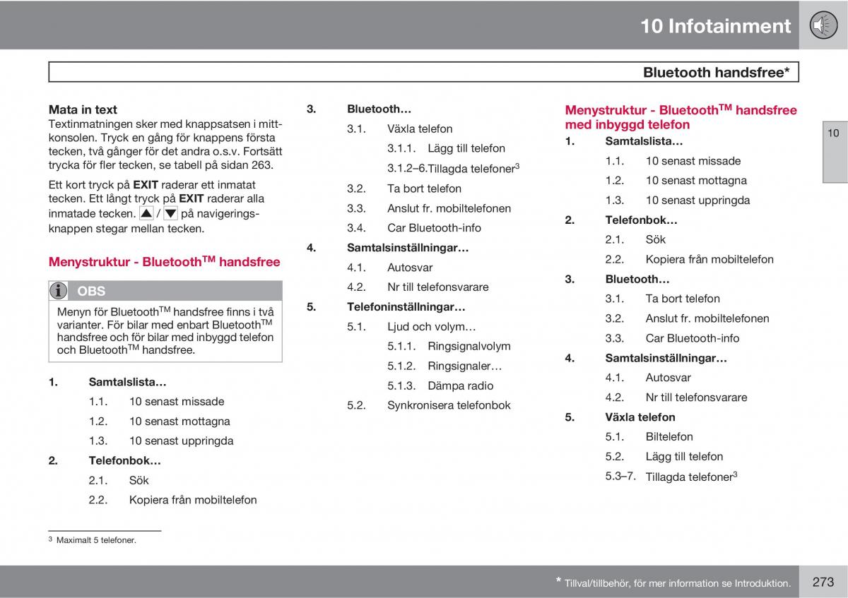 Volvo C30 instruktionsbok / page 275