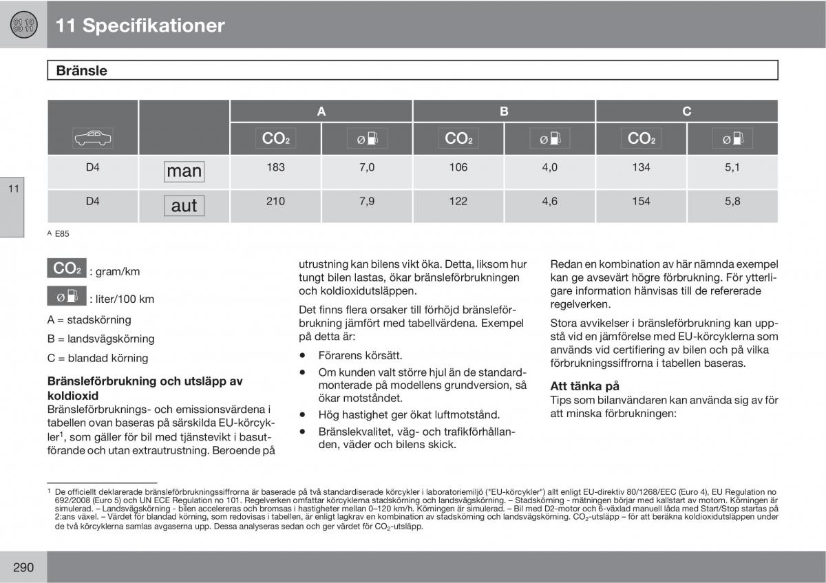 Volvo C30 instruktionsbok / page 292