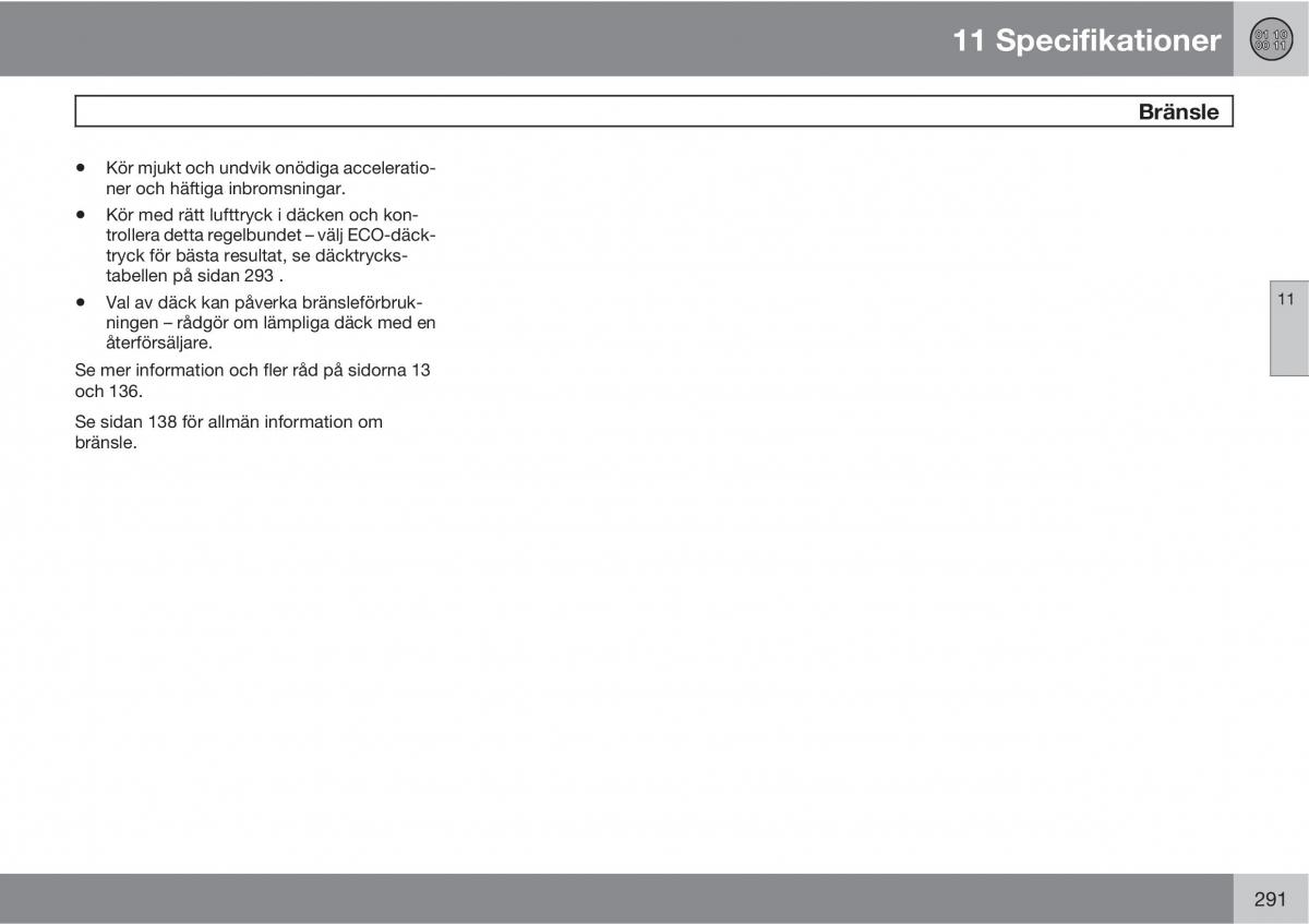 Volvo C30 instruktionsbok / page 293