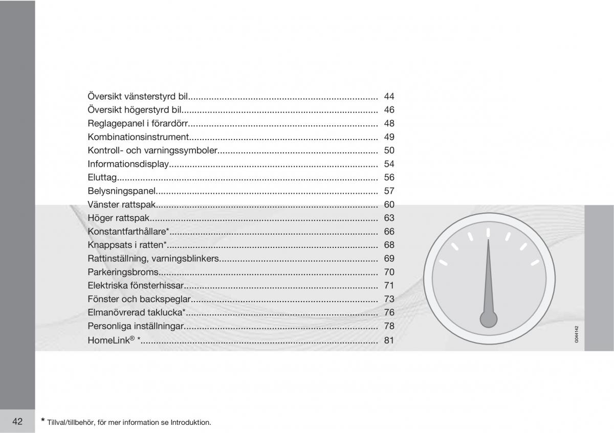 Volvo C30 instruktionsbok / page 44