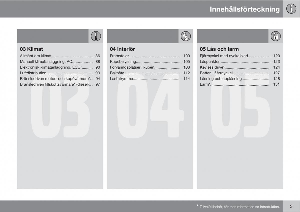 Volvo C30 instruktionsbok / page 5