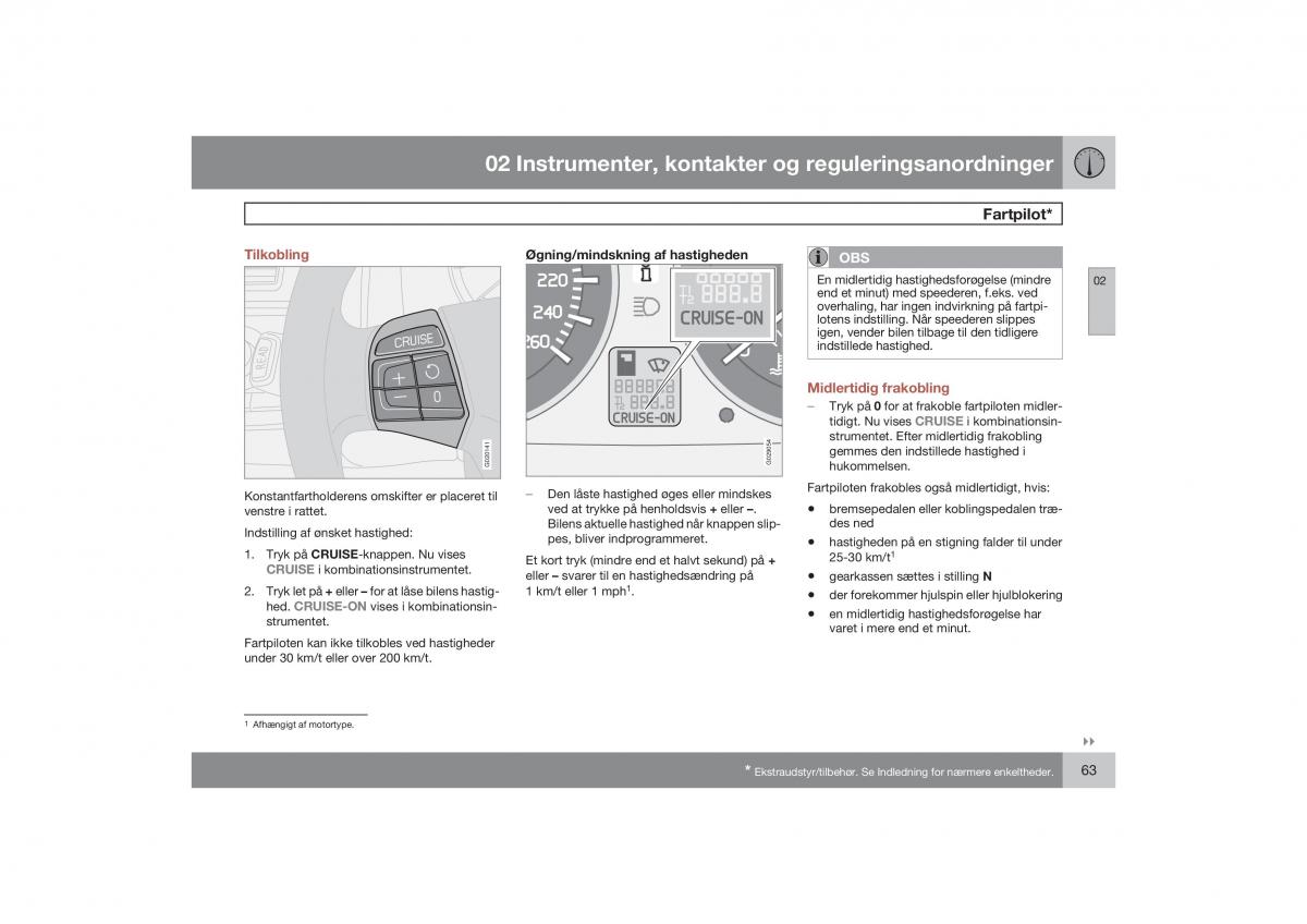 Volvo S40 II 2 Bilens instruktionsbog / page 64