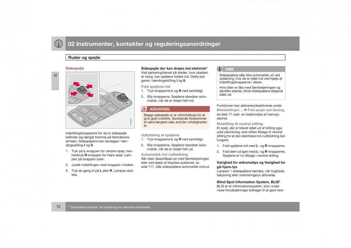 Volvo S40 II 2 Bilens instruktionsbog / page 73