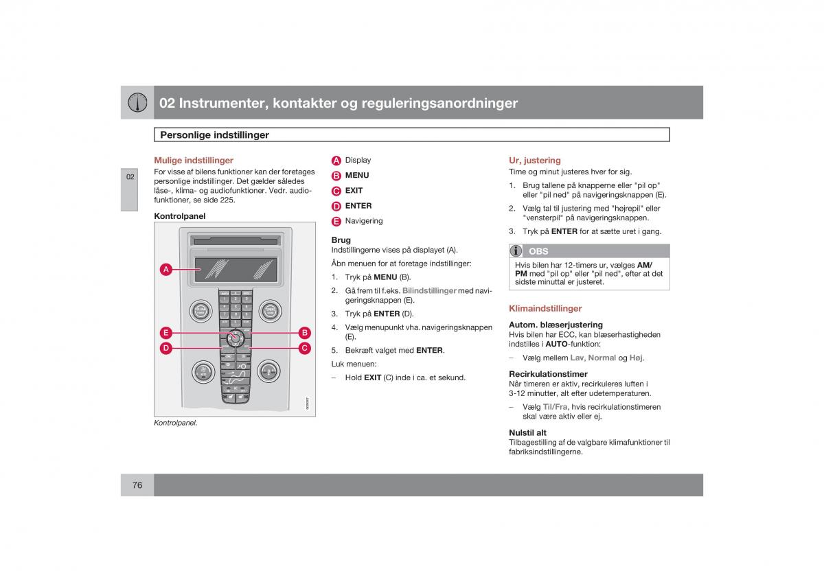 Volvo S40 II 2 Bilens instruktionsbog / page 77