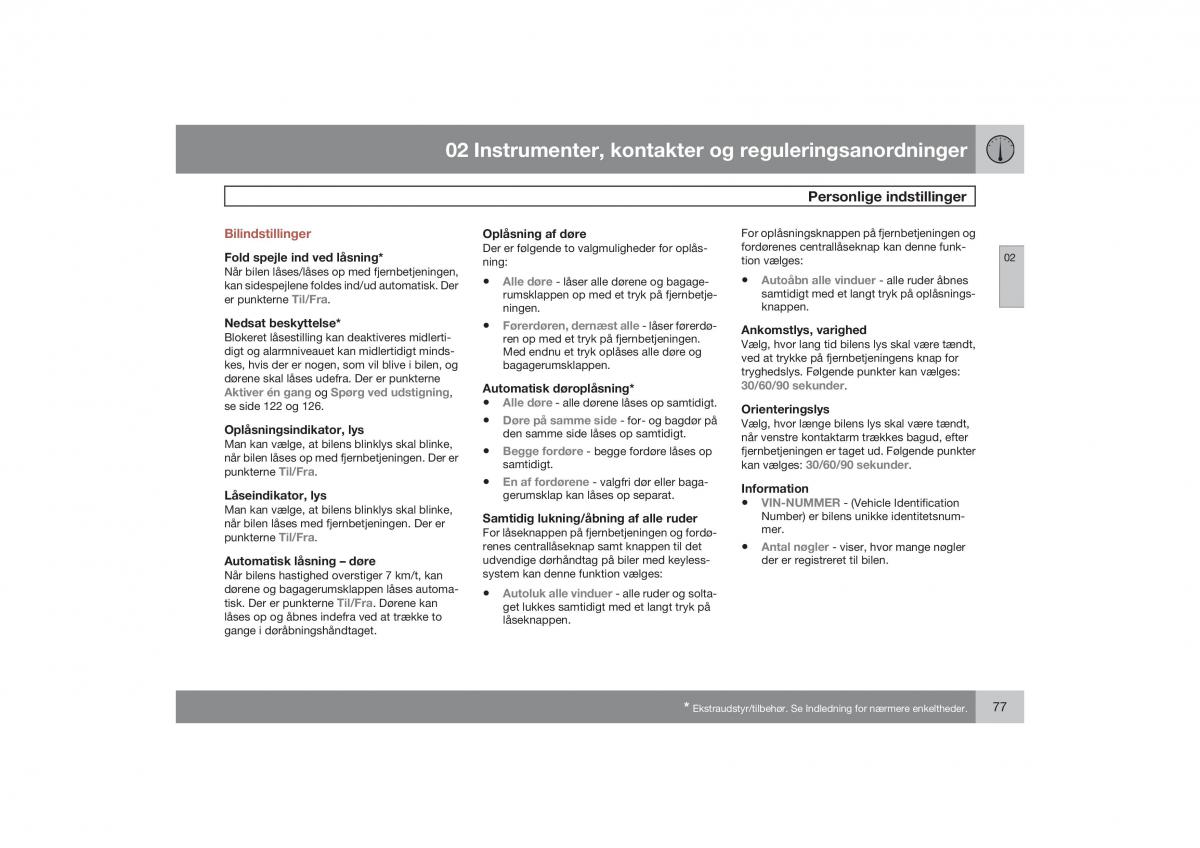 Volvo S40 II 2 Bilens instruktionsbog / page 78