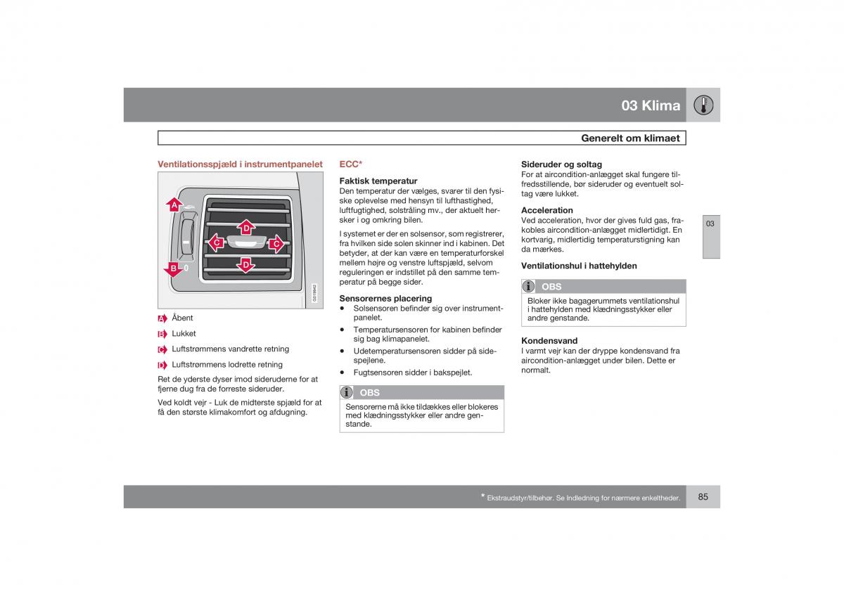 Volvo S40 II 2 Bilens instruktionsbog / page 86