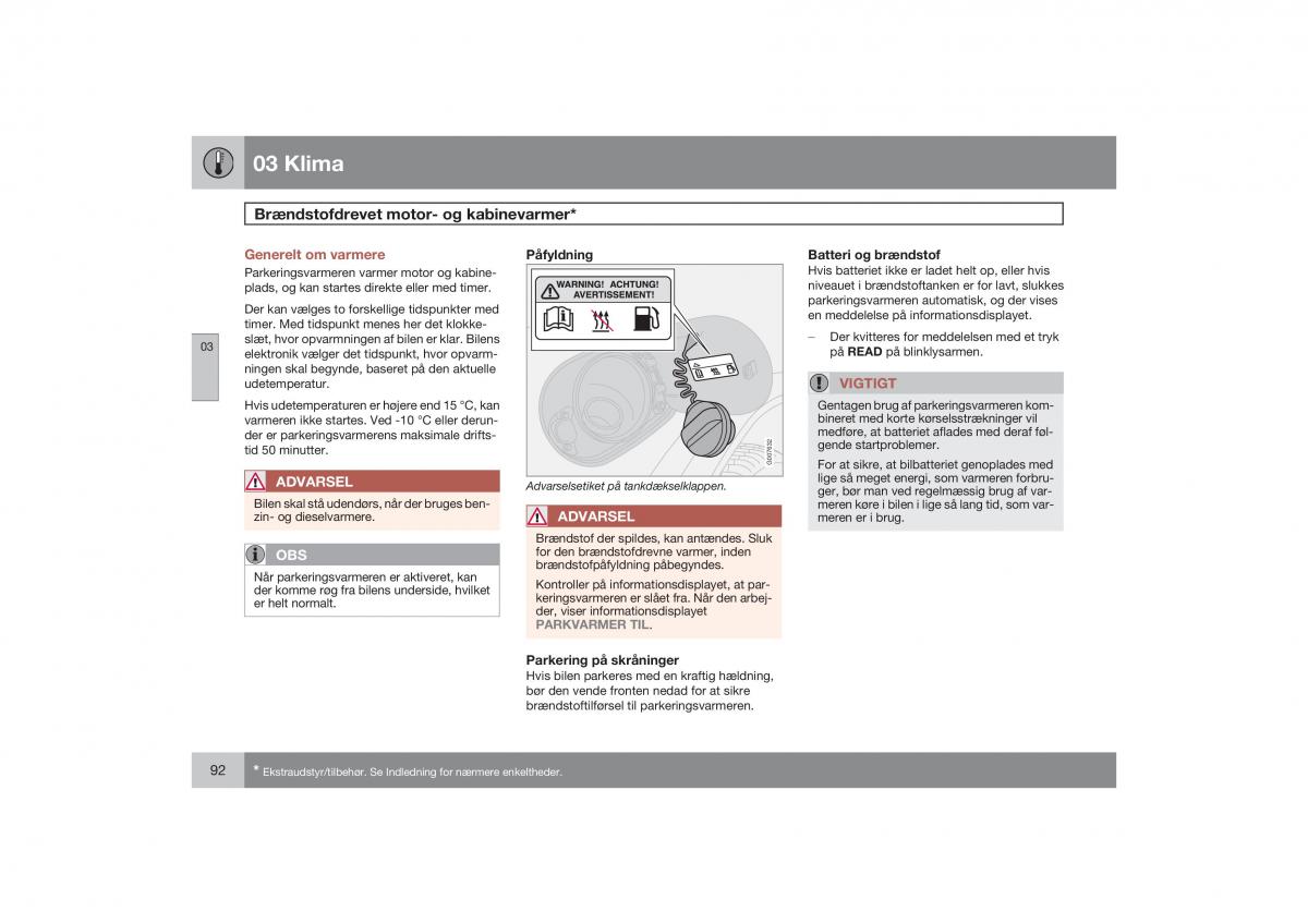 Volvo S40 II 2 Bilens instruktionsbog / page 93