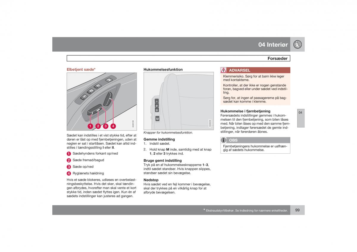 Volvo S40 II 2 Bilens instruktionsbog / page 100