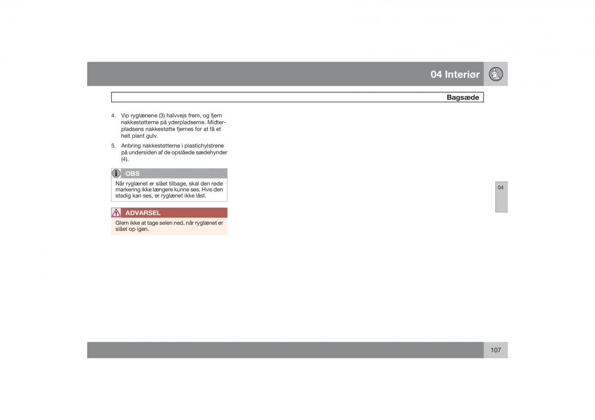 Volvo S40 II 2 Bilens instruktionsbog / page 108