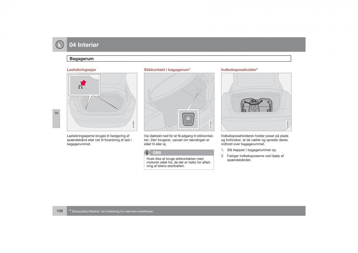 Volvo S40 II 2 Bilens instruktionsbog / page 109