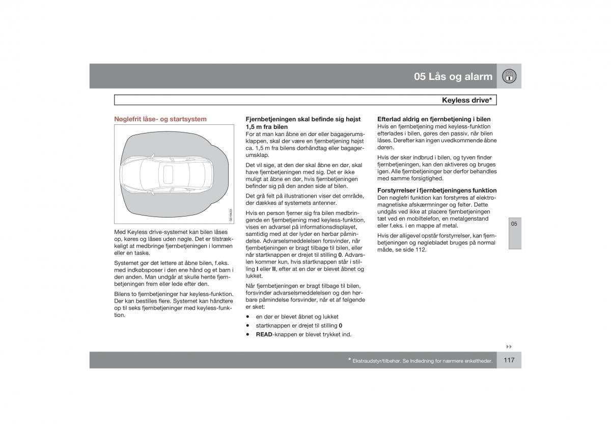 Volvo S40 II 2 Bilens instruktionsbog / page 118