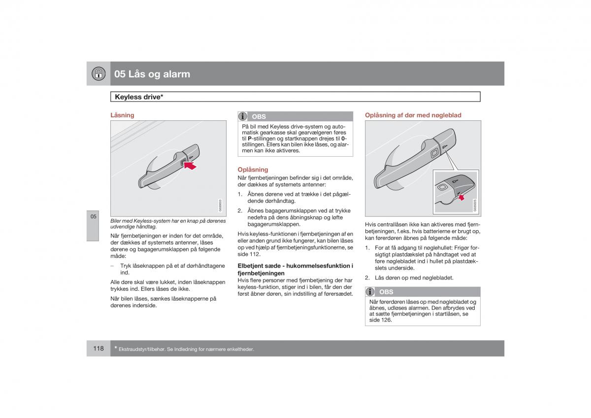 Volvo S40 II 2 Bilens instruktionsbog / page 119