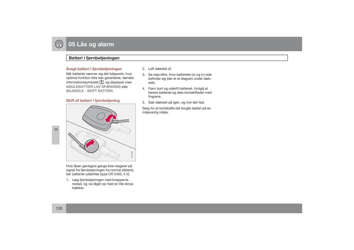 Volvo S40 II 2 Bilens instruktionsbog / page 121