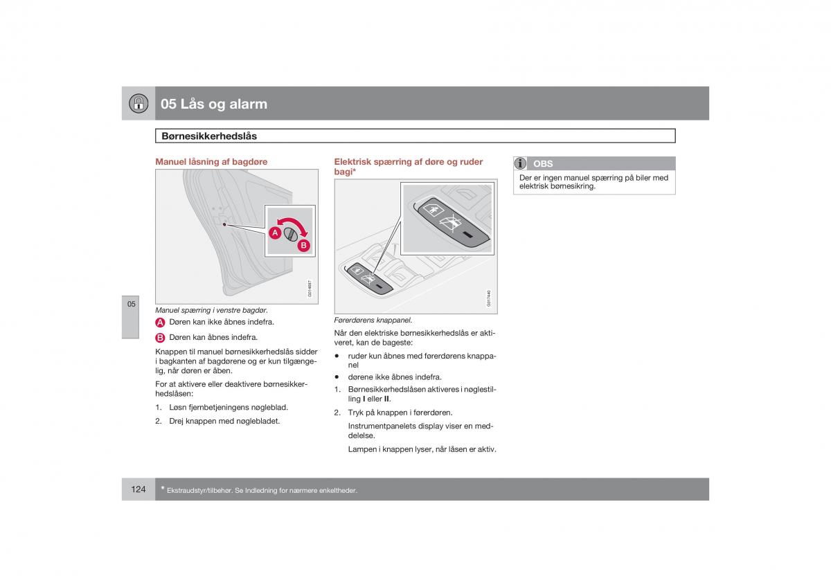 Volvo S40 II 2 Bilens instruktionsbog / page 125