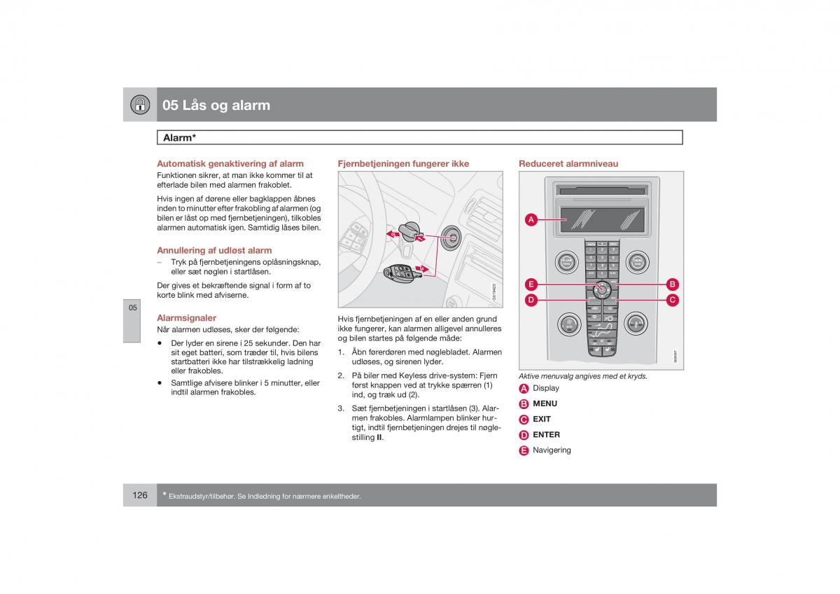 Volvo S40 II 2 Bilens instruktionsbog / page 127