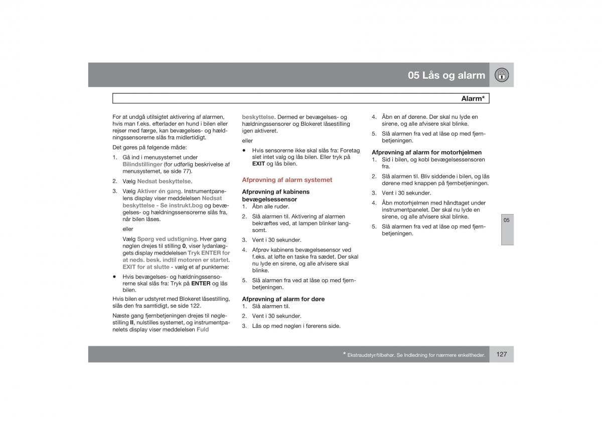 Volvo S40 II 2 Bilens instruktionsbog / page 128