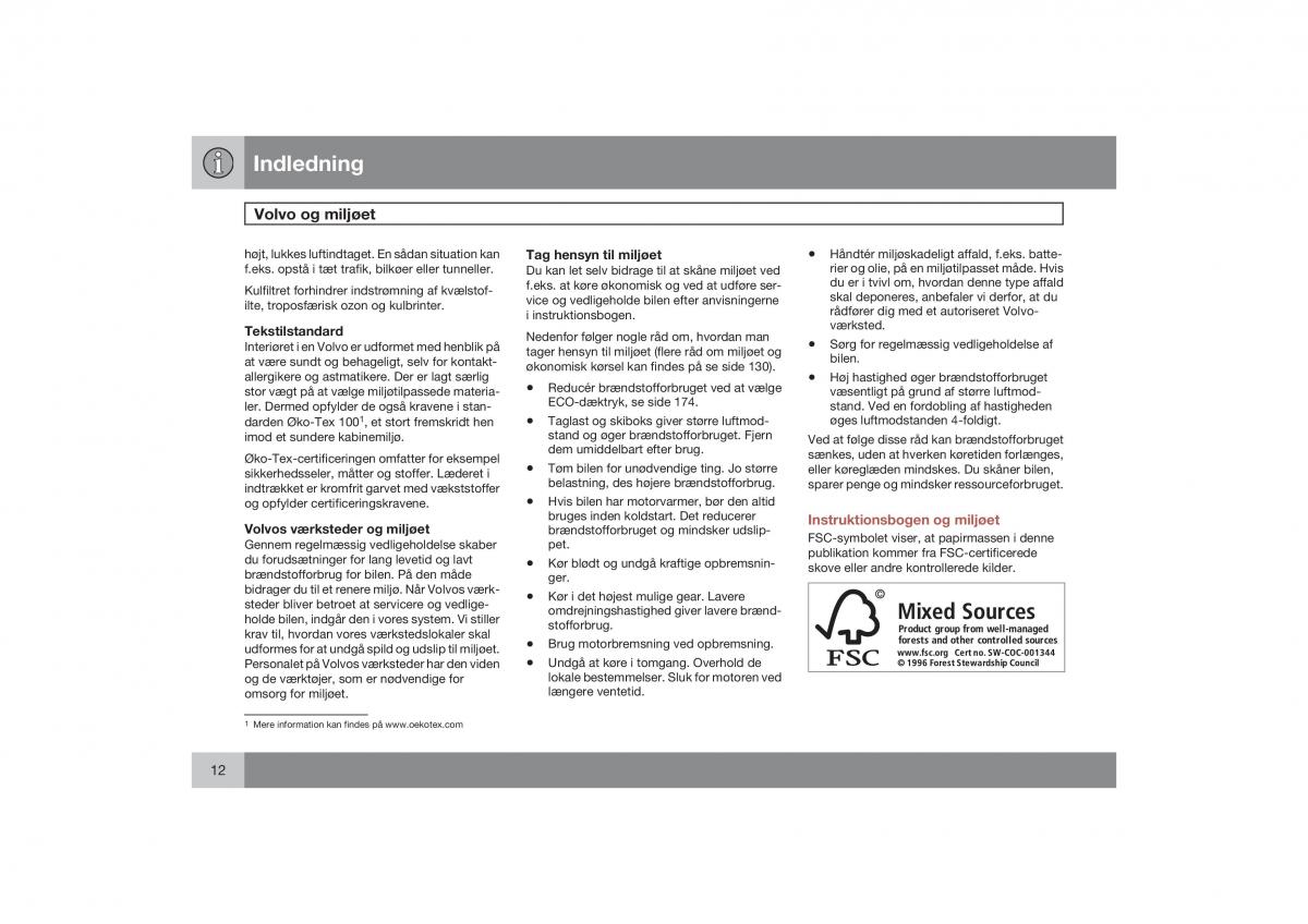 Volvo S40 II 2 Bilens instruktionsbog / page 13