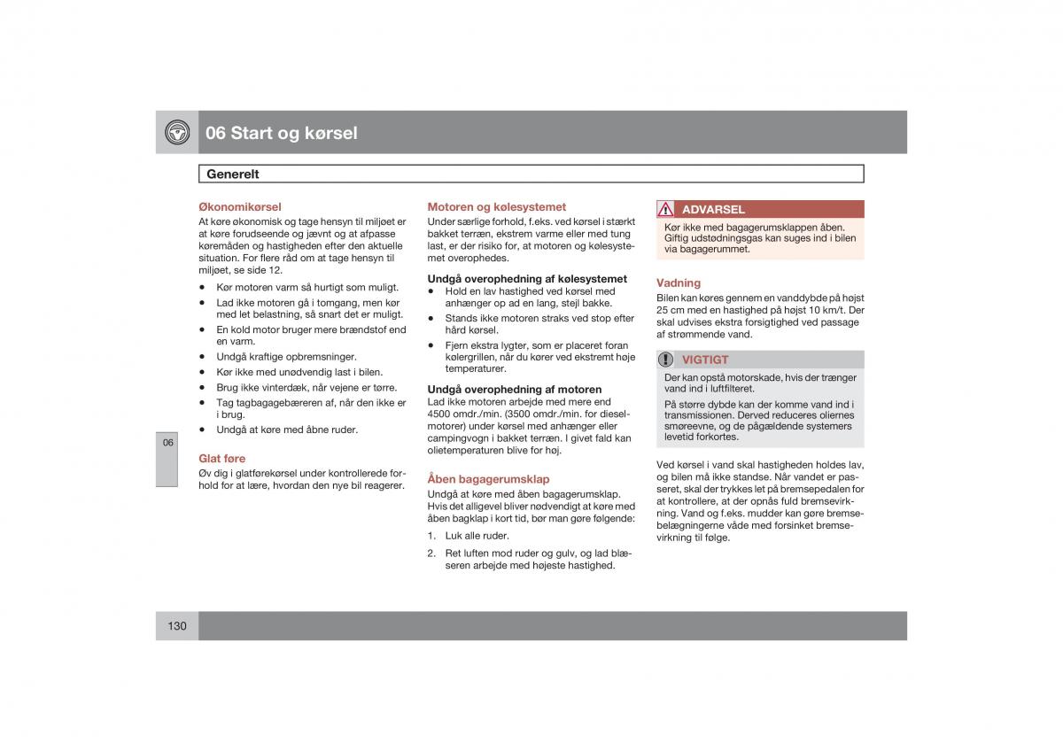 Volvo S40 II 2 Bilens instruktionsbog / page 131