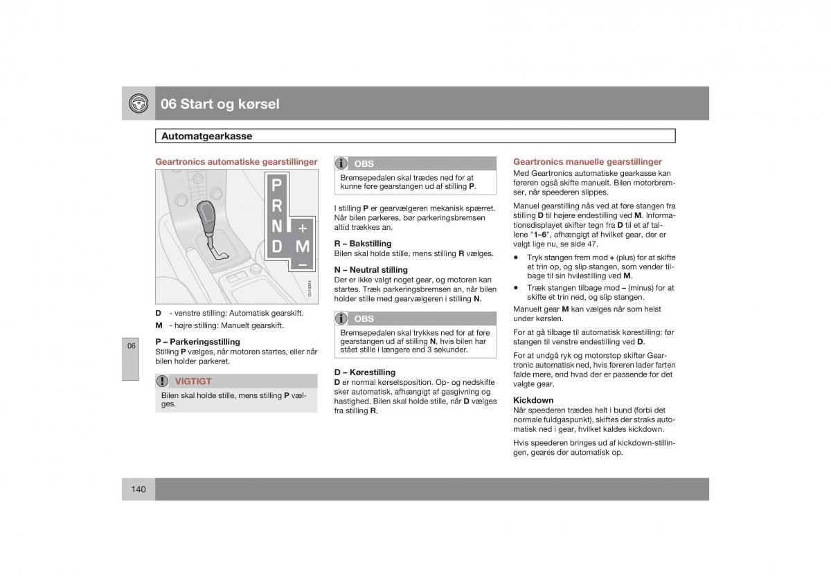 Volvo S40 II 2 Bilens instruktionsbog / page 141