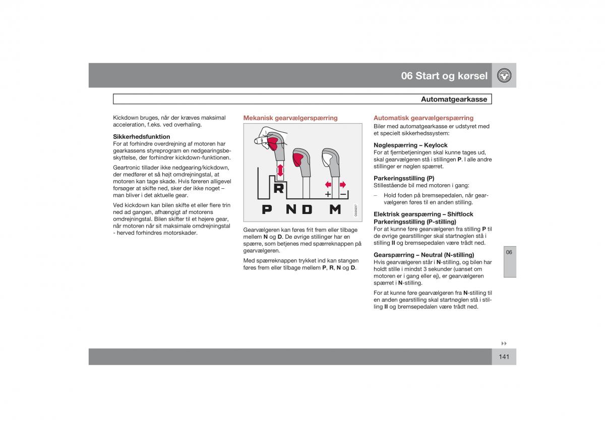 Volvo S40 II 2 Bilens instruktionsbog / page 142