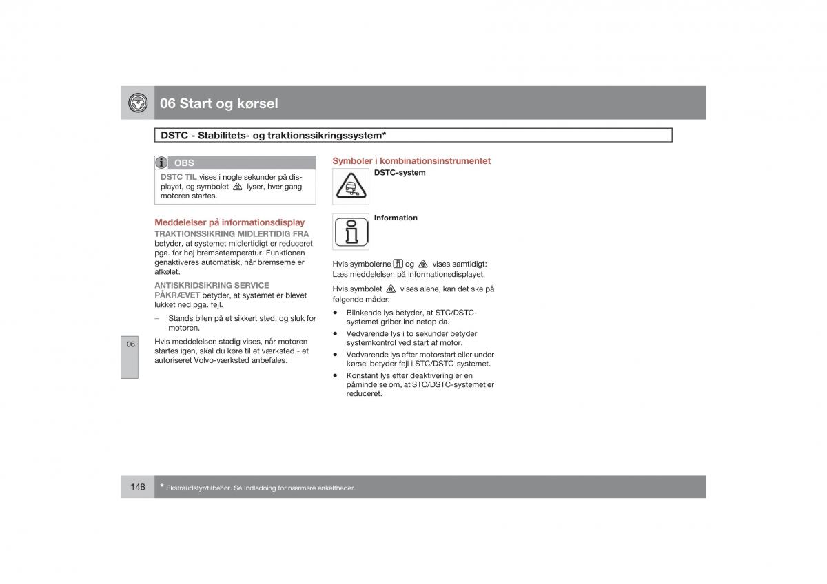 Volvo S40 II 2 Bilens instruktionsbog / page 149