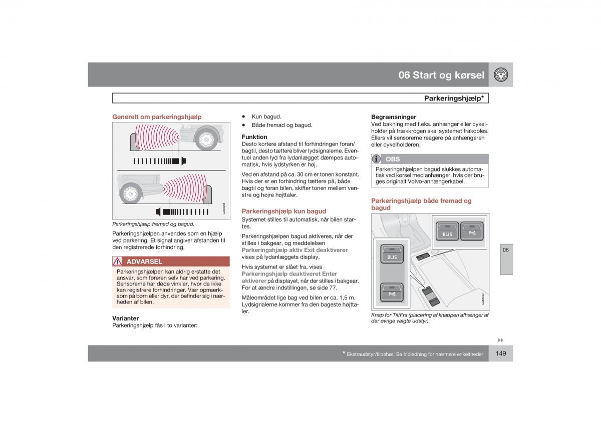 Volvo S40 II 2 Bilens instruktionsbog / page 150