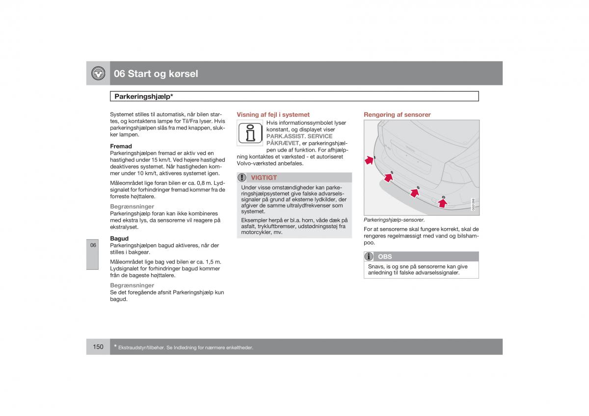 Volvo S40 II 2 Bilens instruktionsbog / page 151