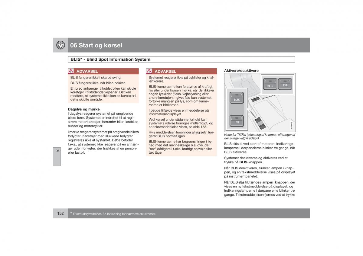 Volvo S40 II 2 Bilens instruktionsbog / page 153