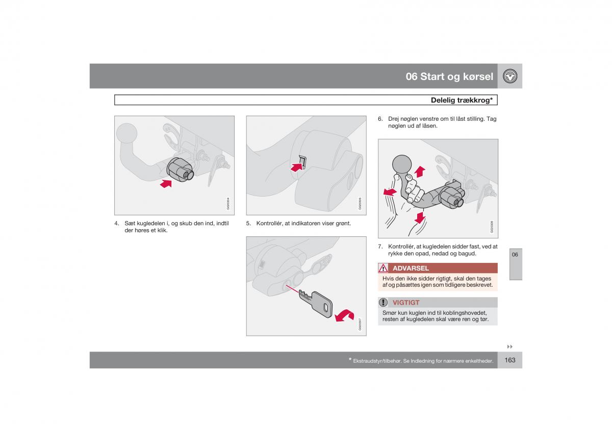 Volvo S40 II 2 Bilens instruktionsbog / page 164