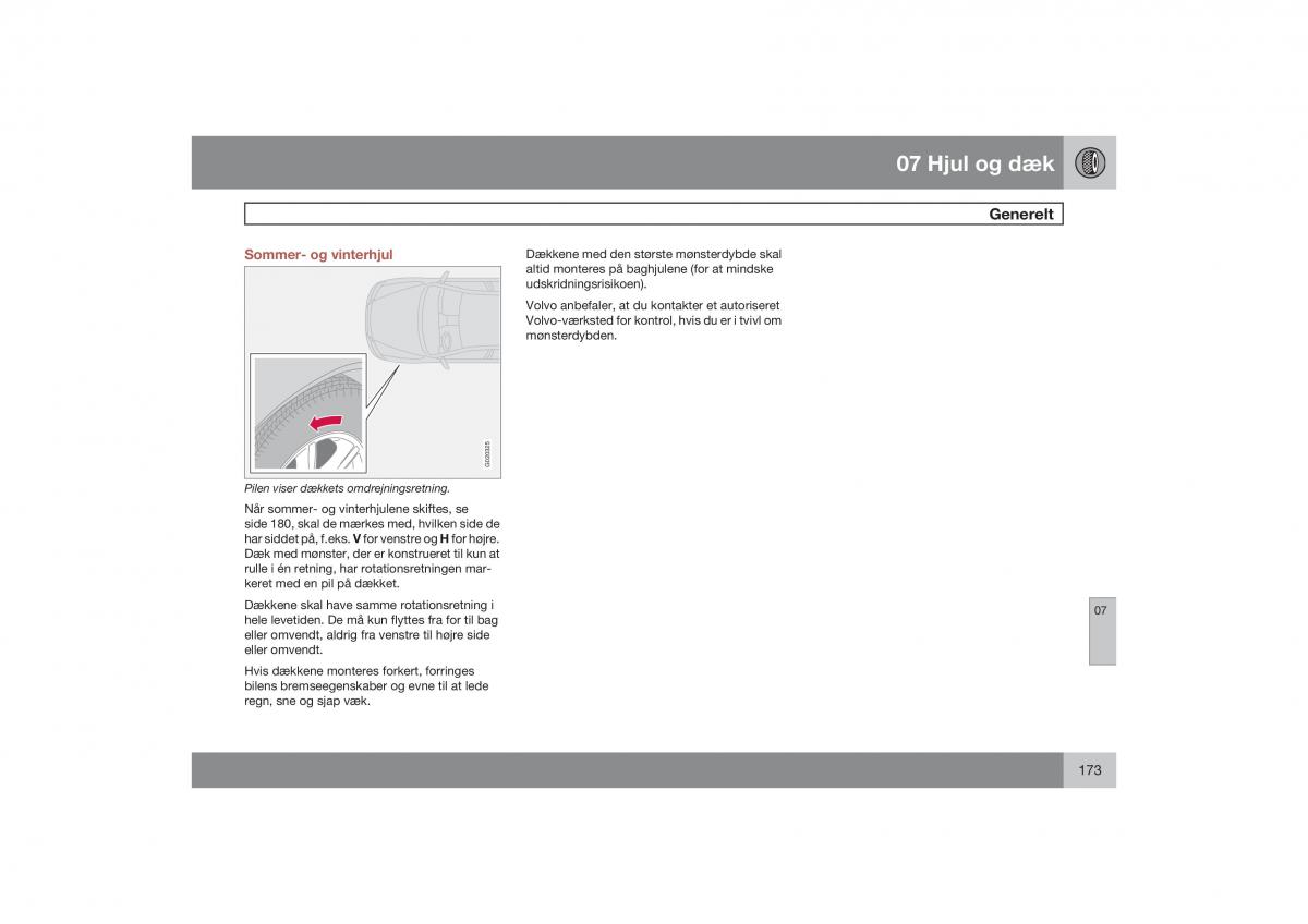 Volvo S40 II 2 Bilens instruktionsbog / page 174