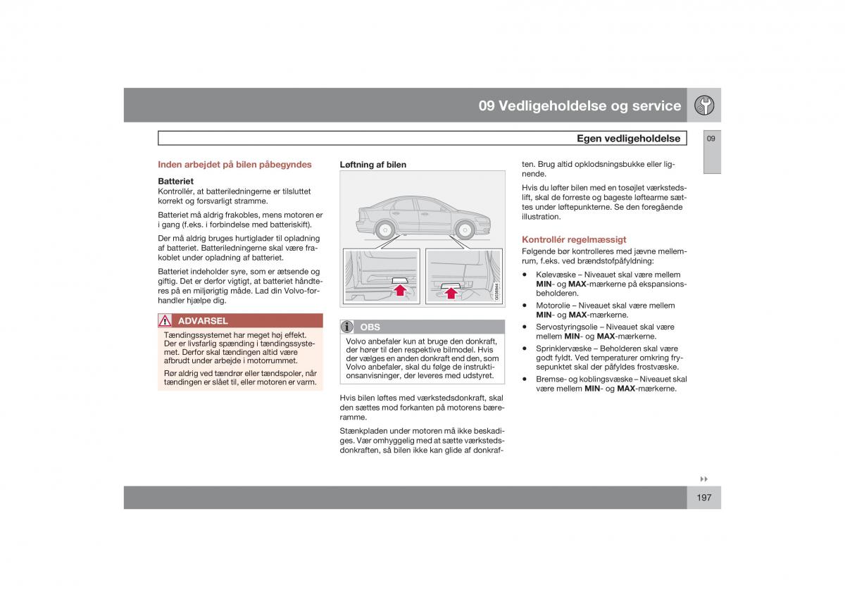 Volvo S40 II 2 Bilens instruktionsbog / page 198