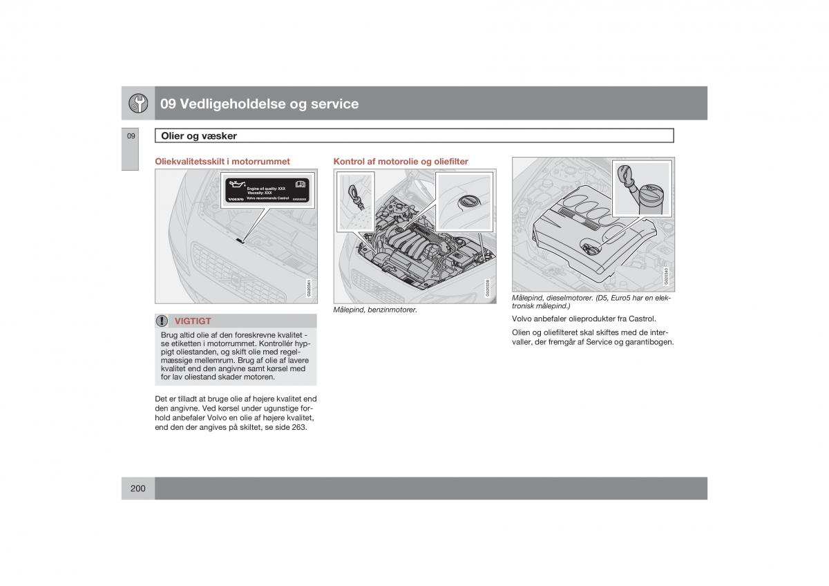 Volvo S40 II 2 Bilens instruktionsbog / page 201