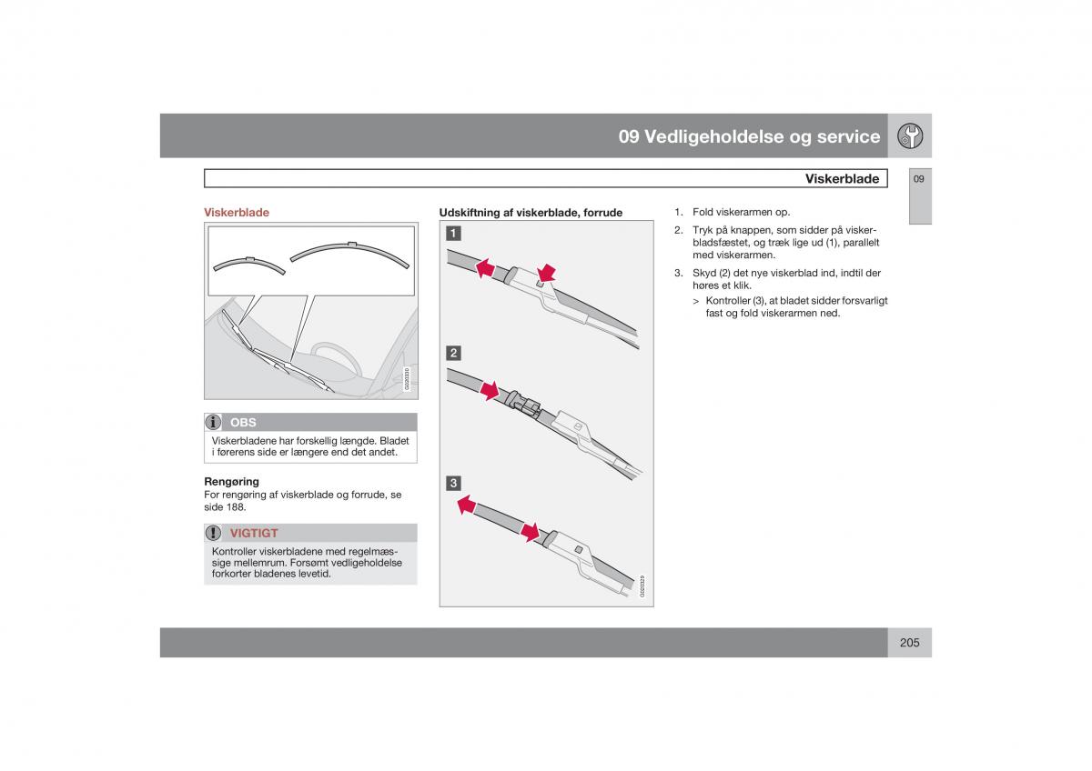 Volvo S40 II 2 Bilens instruktionsbog / page 206