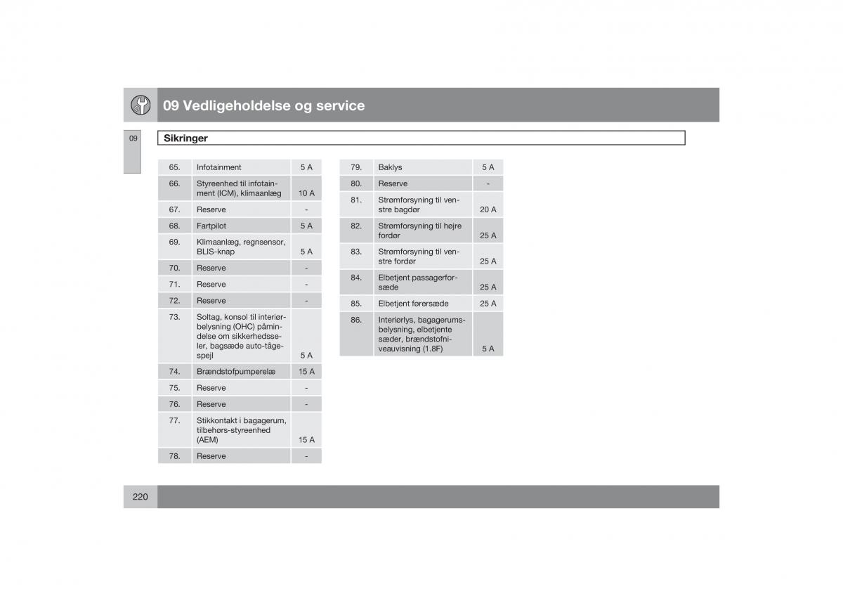 Volvo S40 II 2 Bilens instruktionsbog / page 221