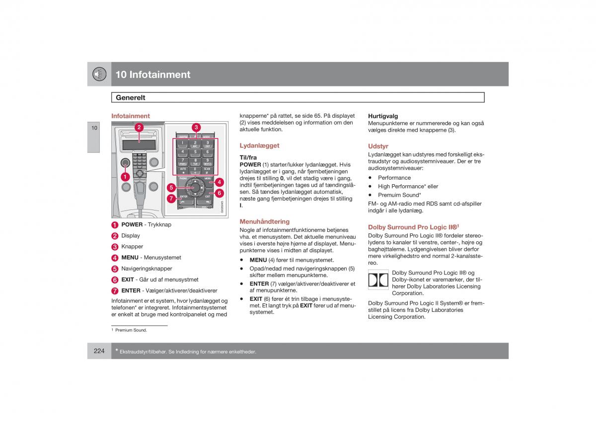 Volvo S40 II 2 Bilens instruktionsbog / page 225