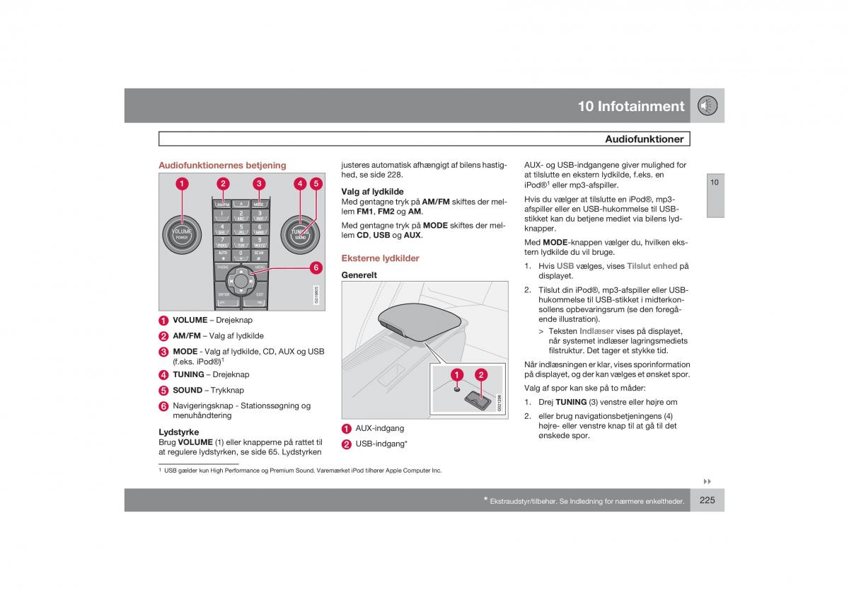 Volvo S40 II 2 Bilens instruktionsbog / page 226