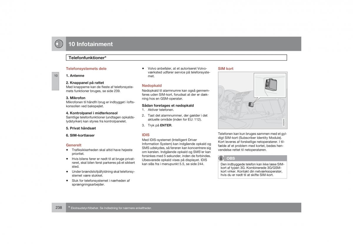 Volvo S40 II 2 Bilens instruktionsbog / page 239