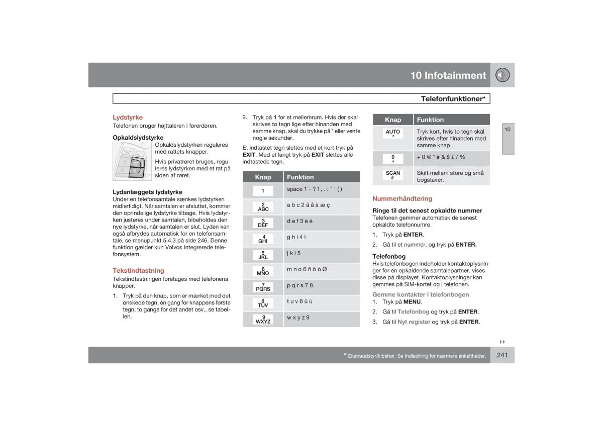 Volvo S40 II 2 Bilens instruktionsbog / page 242