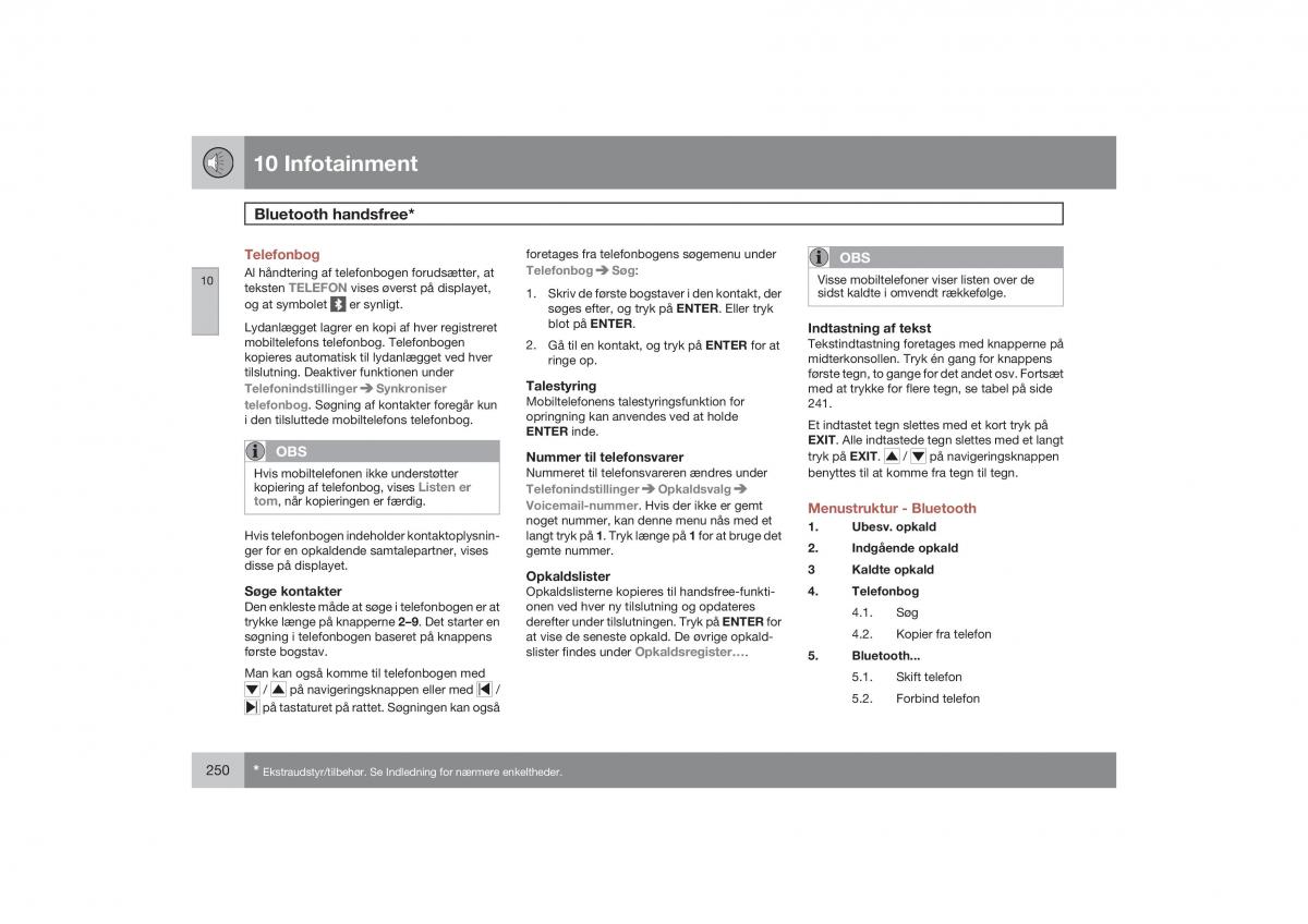 Volvo S40 II 2 Bilens instruktionsbog / page 251