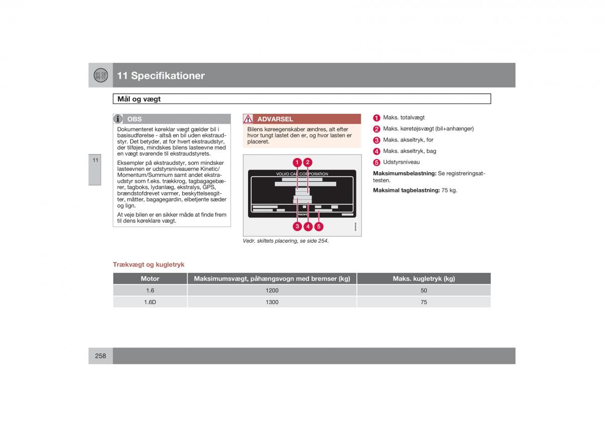 Volvo S40 II 2 Bilens instruktionsbog / page 259