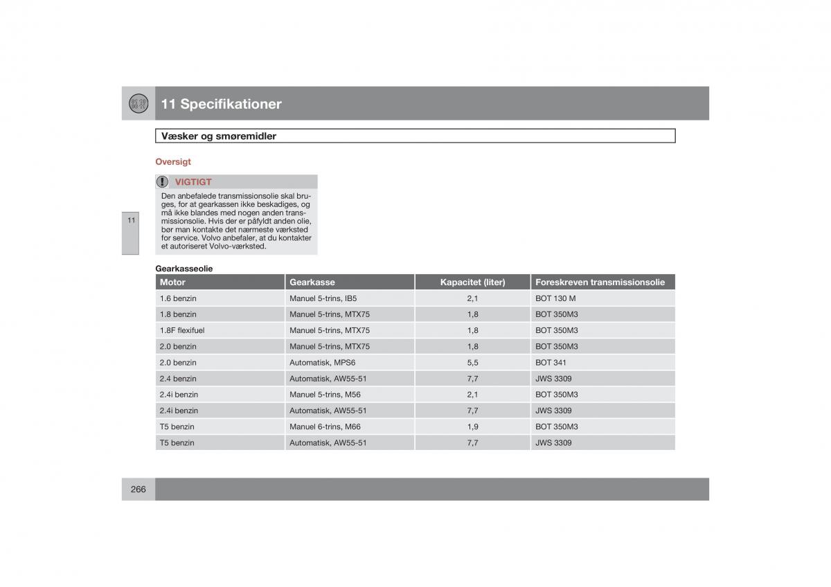 Volvo S40 II 2 Bilens instruktionsbog / page 267